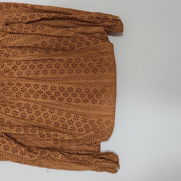 Madewell Eyelet Double Tie Peasant Top Size XS - Picture 6 of 9